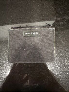 kate spade Black Canvas Zip Pouch